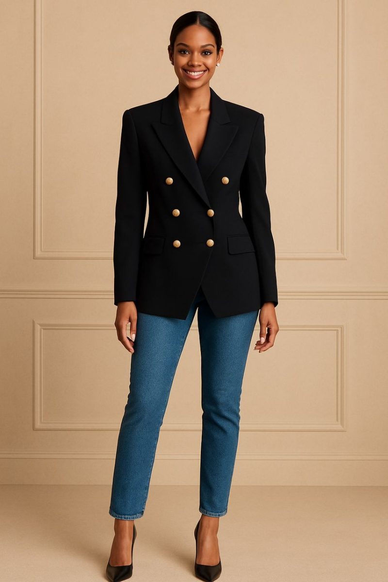 Black 6-Button Blazer