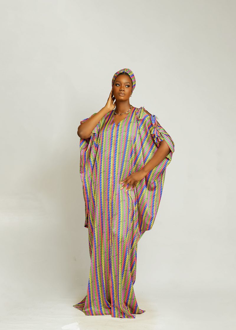 Aisha Boubou (Multicolored Interwoven Print)