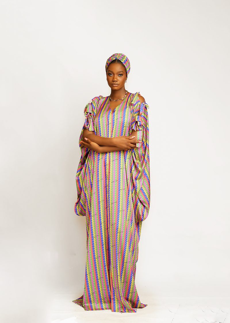 Aisha Boubou (Multicolored Interwoven Print) - Image 2