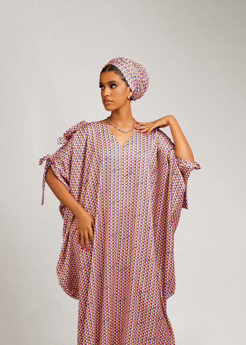 Aisha Boubou (Multicolored Polka Dot Print)