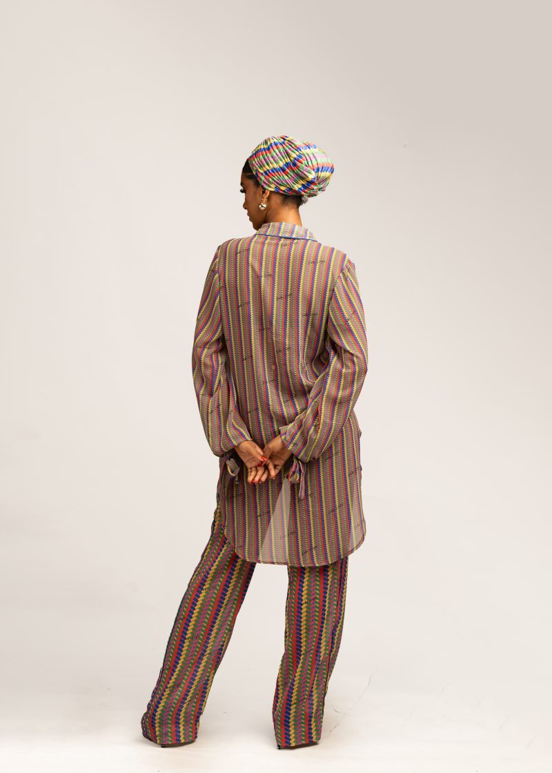 Simi PJ Set (Multicolored Interwoven Print) - Image 4