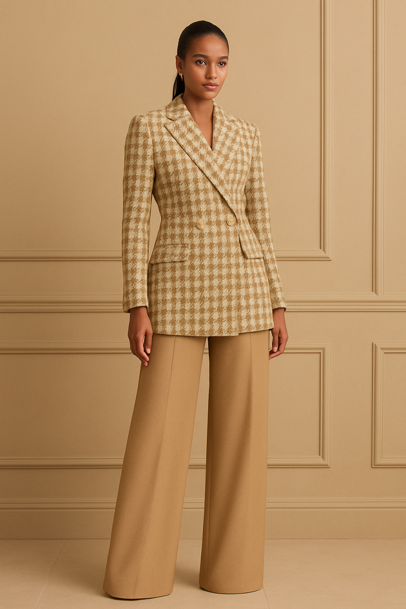 Brown Houndstooth Blazer