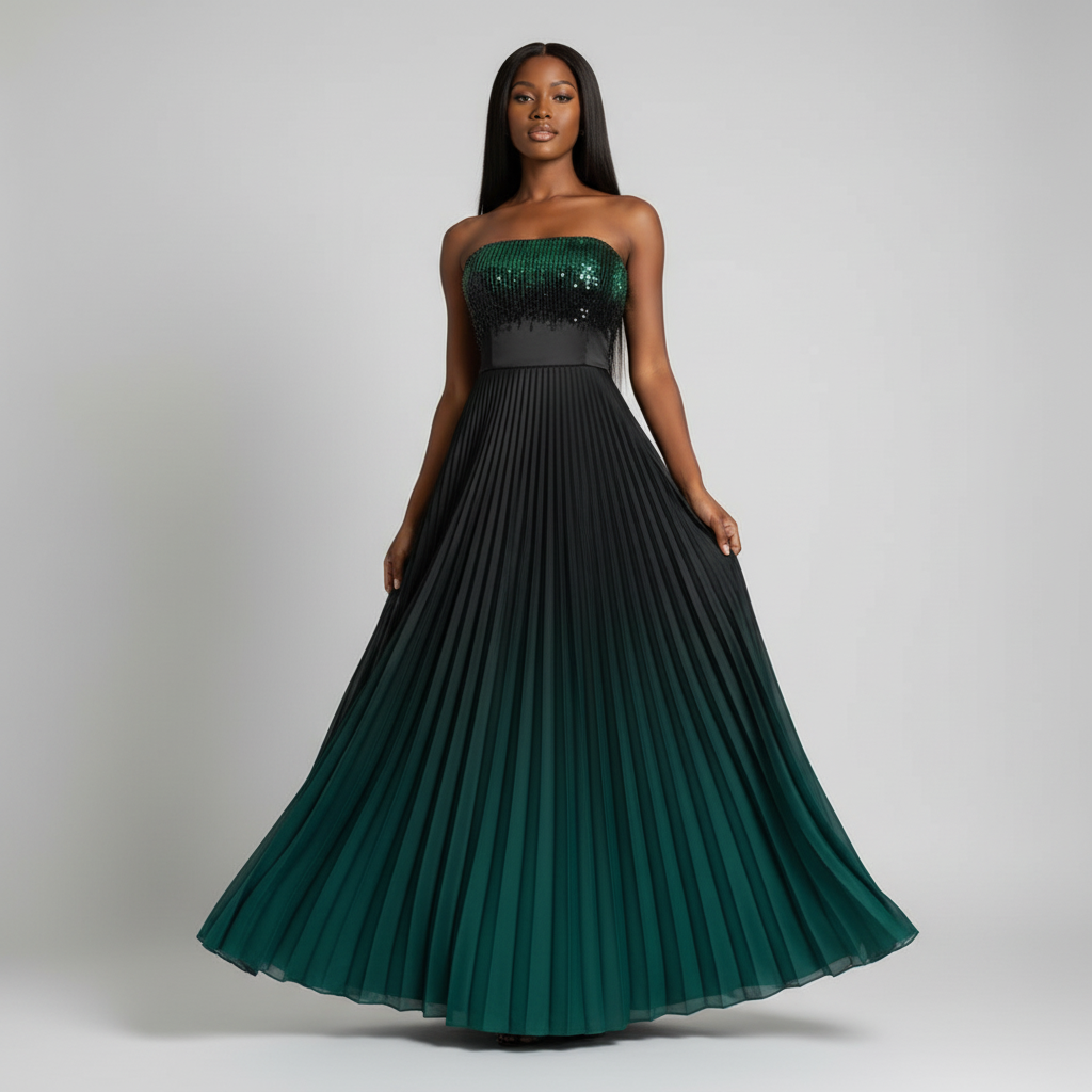 Wendy Evening Dress (Green Ombre) - Image 2