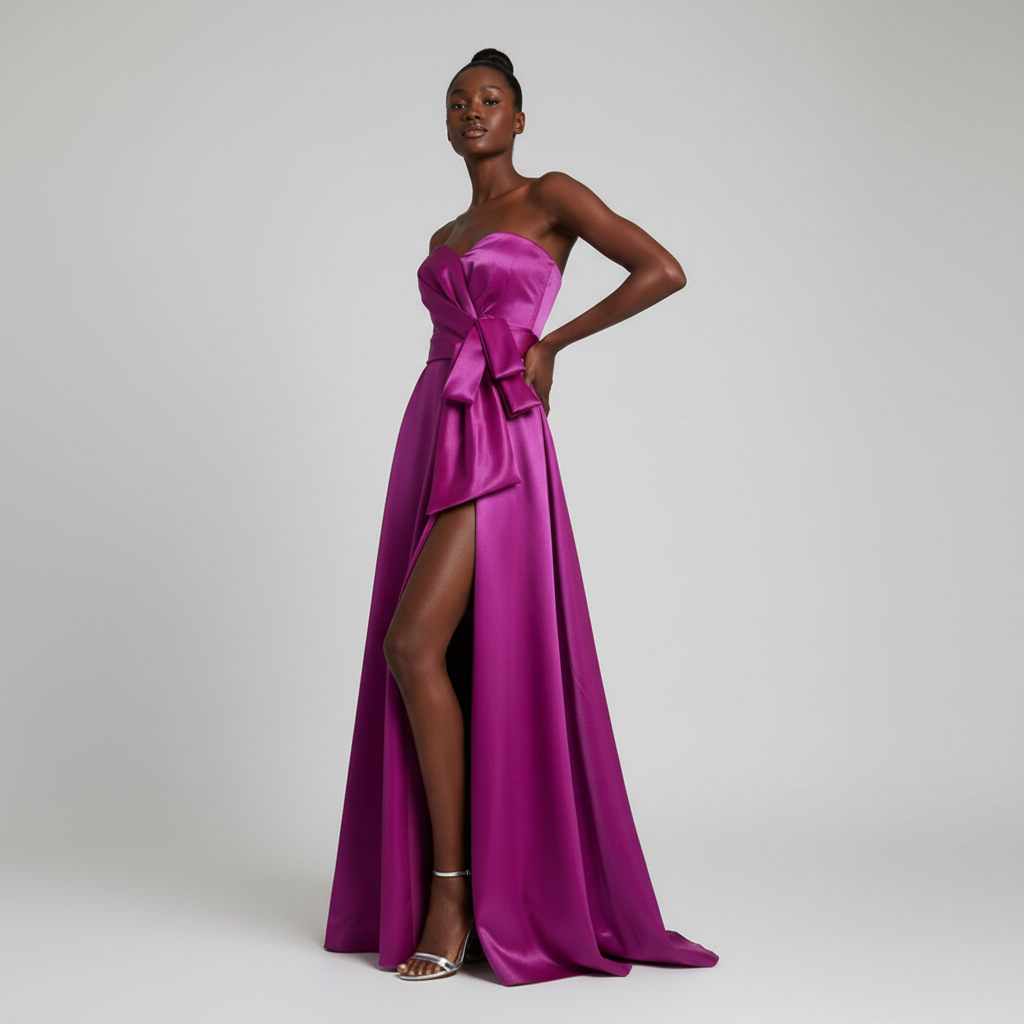 Mia Chiffon Dress (Plum) - Image 3