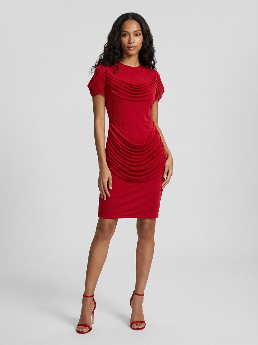 Short Cherry Pop Dress (Red) - Image 2