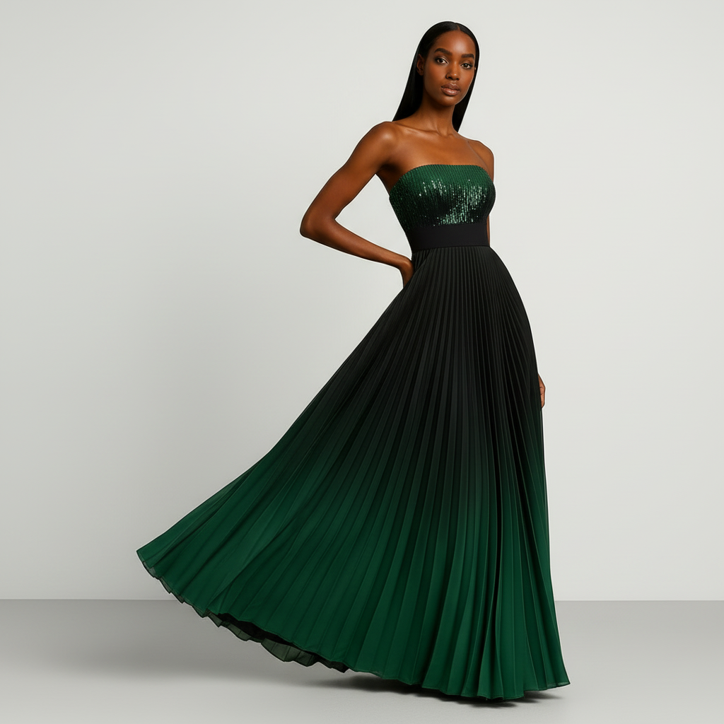 Wendy Evening Dress (Green Ombre) - Image 4