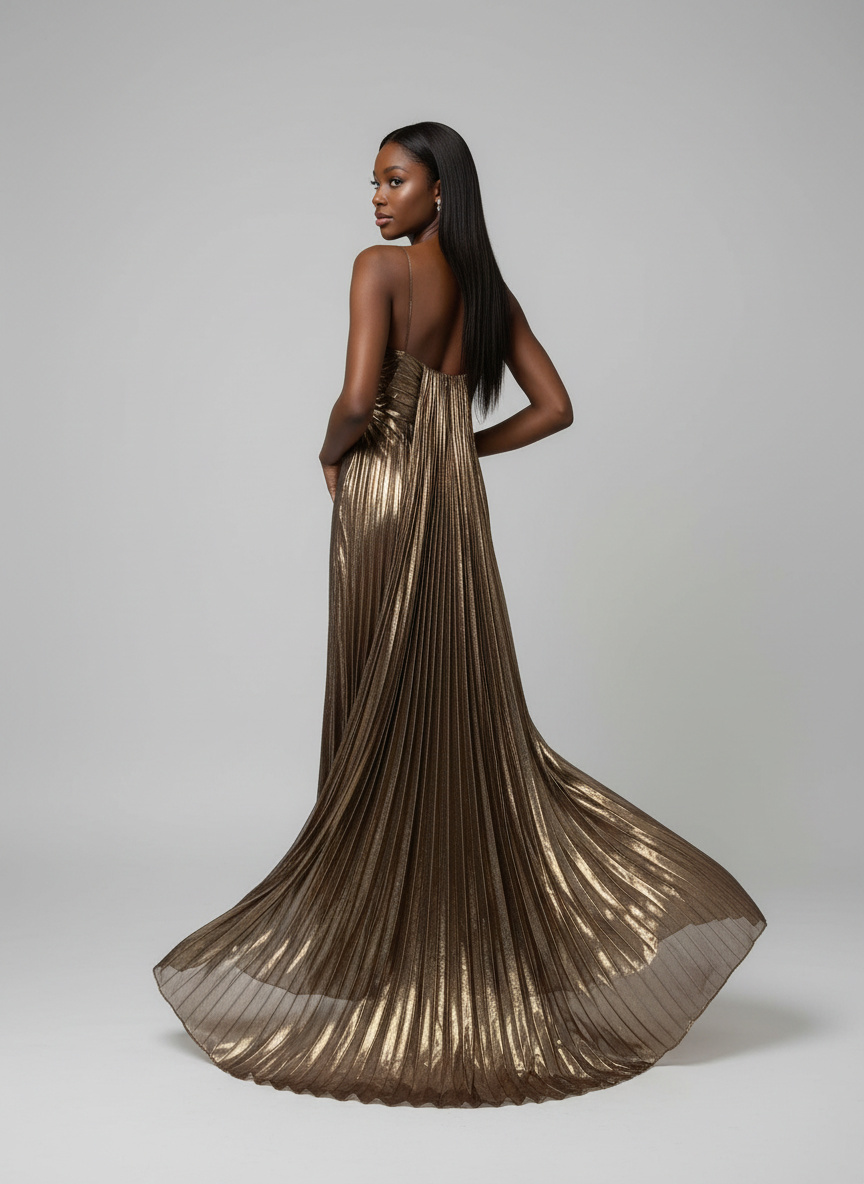 Nova Evening Dress(Metallic Bronze) - Image 2