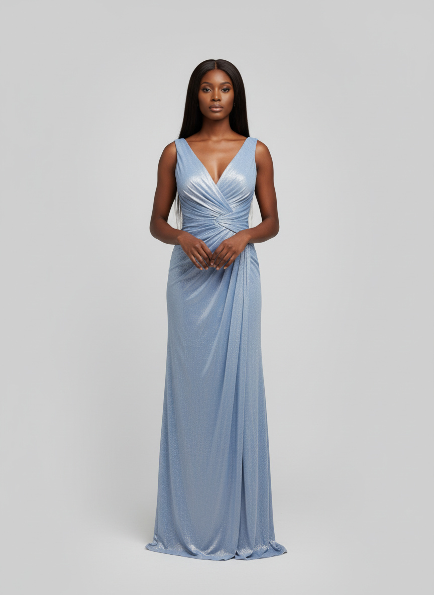 Zikora Evening Dress(Metallic Blue) - Image 3