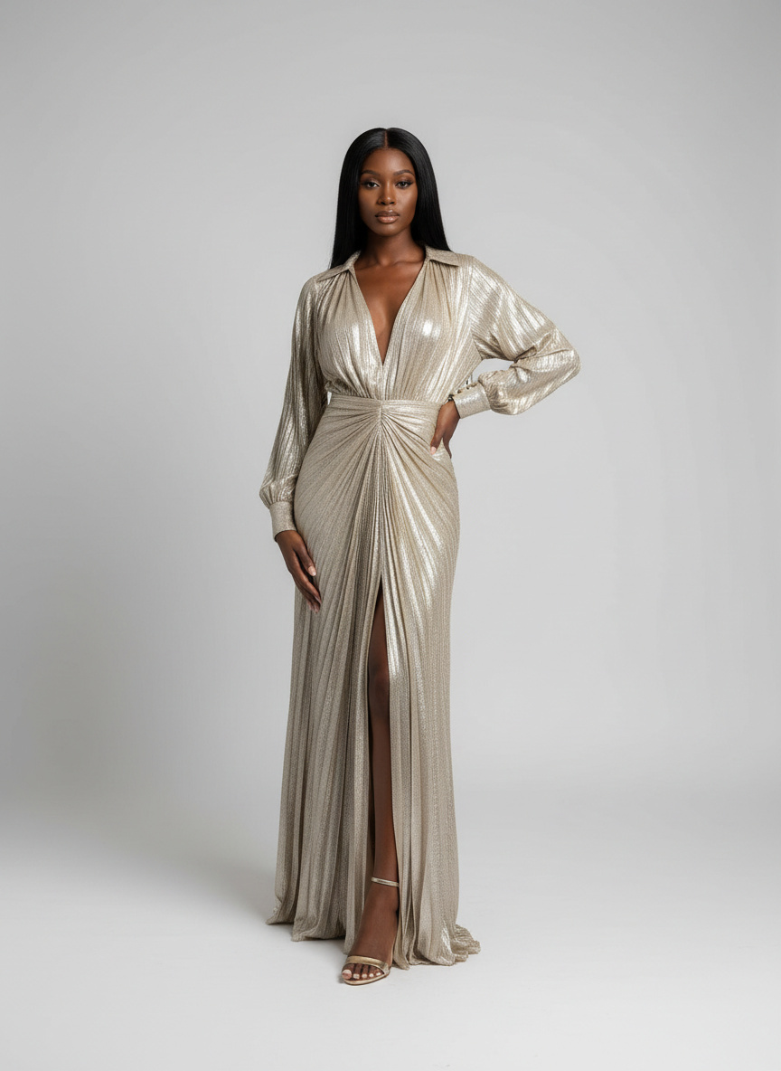 Sophiana Evening Dress(Champagne Gold) - Image 2